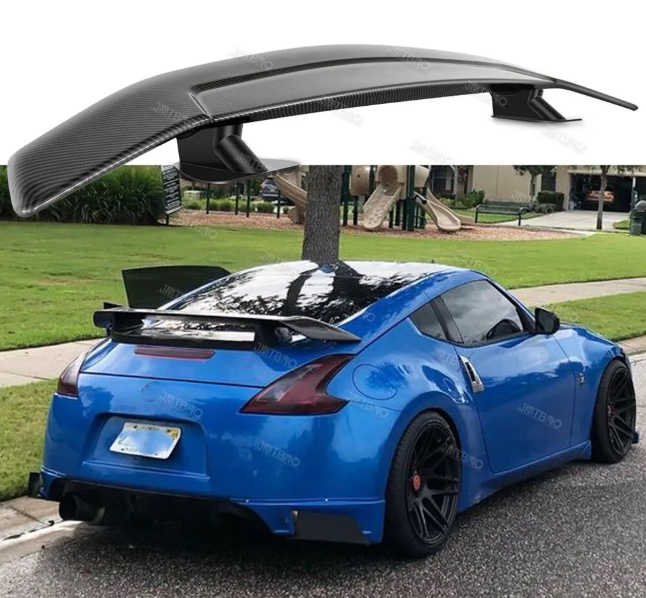 UNIVERSAL CARBON STYLE REAR TRUNK SPOILER WING FOR ALL SEDAN CARS WITH FLAT SURFACE TRUNK. - ONECARWORLD