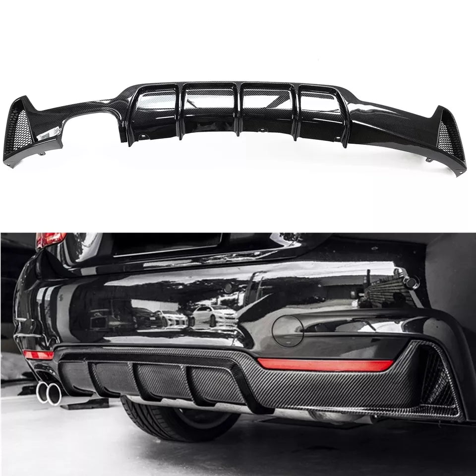 For 2014-2020 BMW F32 F33 F36 M Sport Rear Bumper Diffuser Lip Carbon Fiber Look