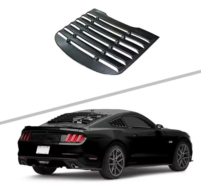 Ford Mustang Window Louver Glossy Black ABS Material Fit for 2015-2023