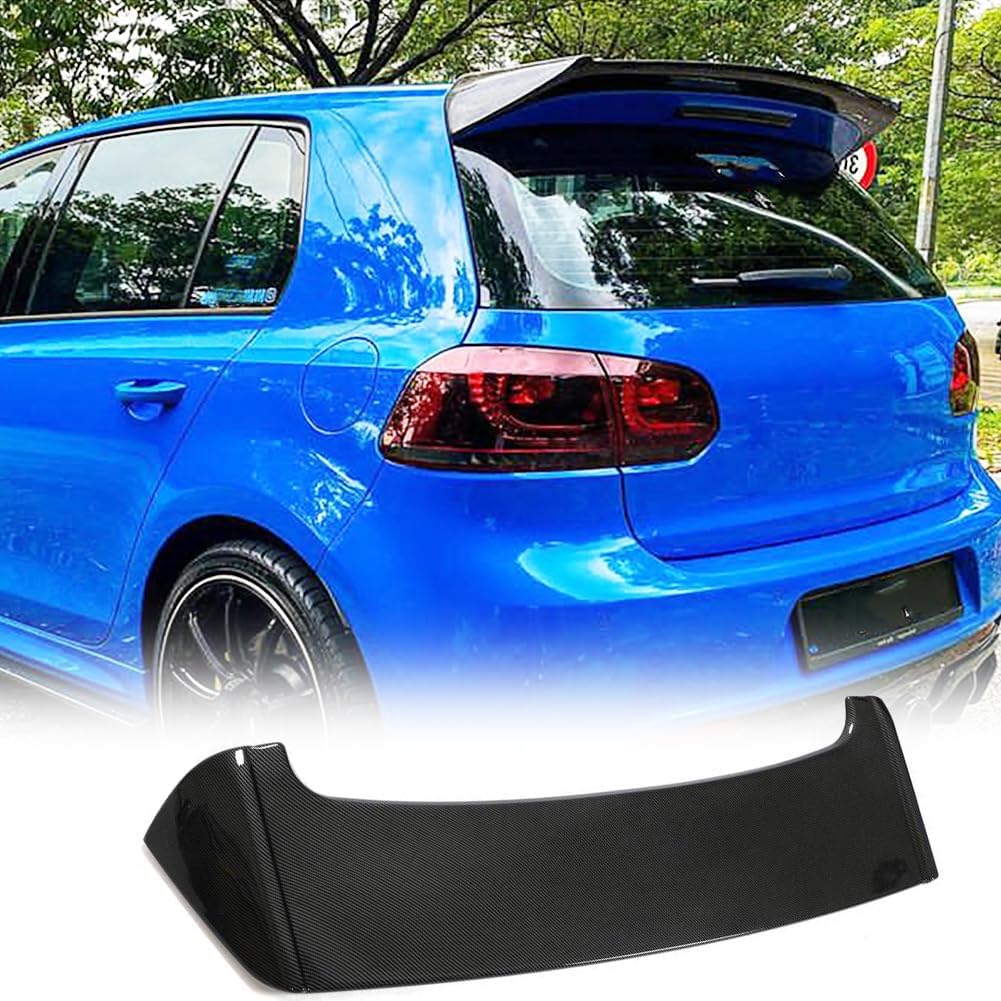 Glof 6 Rear Window Roof Spoiler Compatible with VW Golf 6 GTI & R20 Hatchback 2-Door 4-Door 2008-2013 Glossy ABS Rear Lip Wing Spoiler Deck Lid Glossy Black - ONECARWORLD