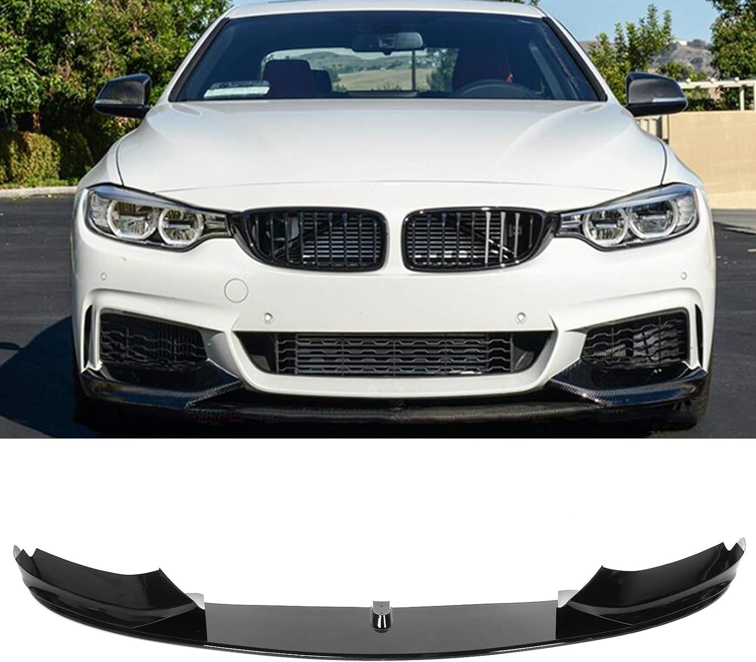 Front Bumper Lip for M Performance Spoiler Splitter Front Bumper Protector Car Bumper Lip Fit for 4 F32 F36 M Sport 2013-2020 Glossy black - ONECARWORLD