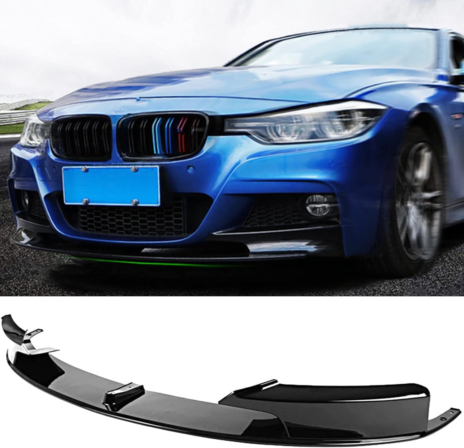 BMW 3 Series F30 F35 Glossy Black 2013-2019 Front Bumper Lip&nbsp;320i 325i 328i 335i M Sport Front Bumper Lip - ONECARWORLD