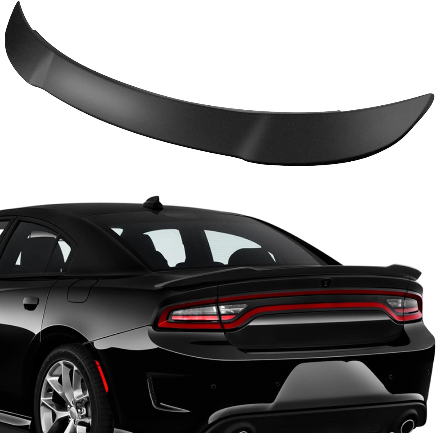 Dodge Charger Spoiler Wing Body Kits Hellcat Style Fits for 2011-2020 Glossy Black - ONECARWORLD