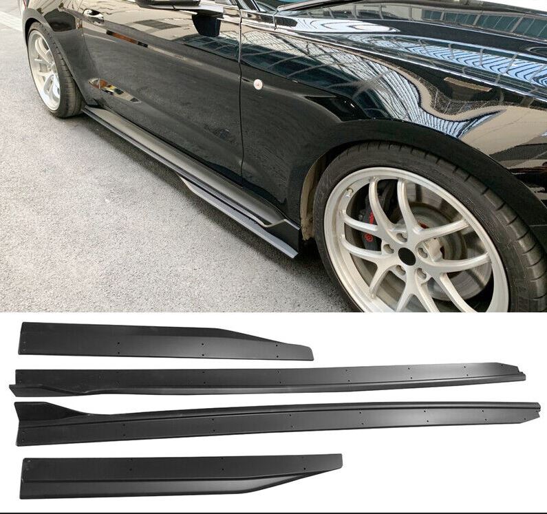 Ford Mustang GT350 15-23  Style Glossy Black 4PCS Side Skirts Bottom Line - ONECARWORLD