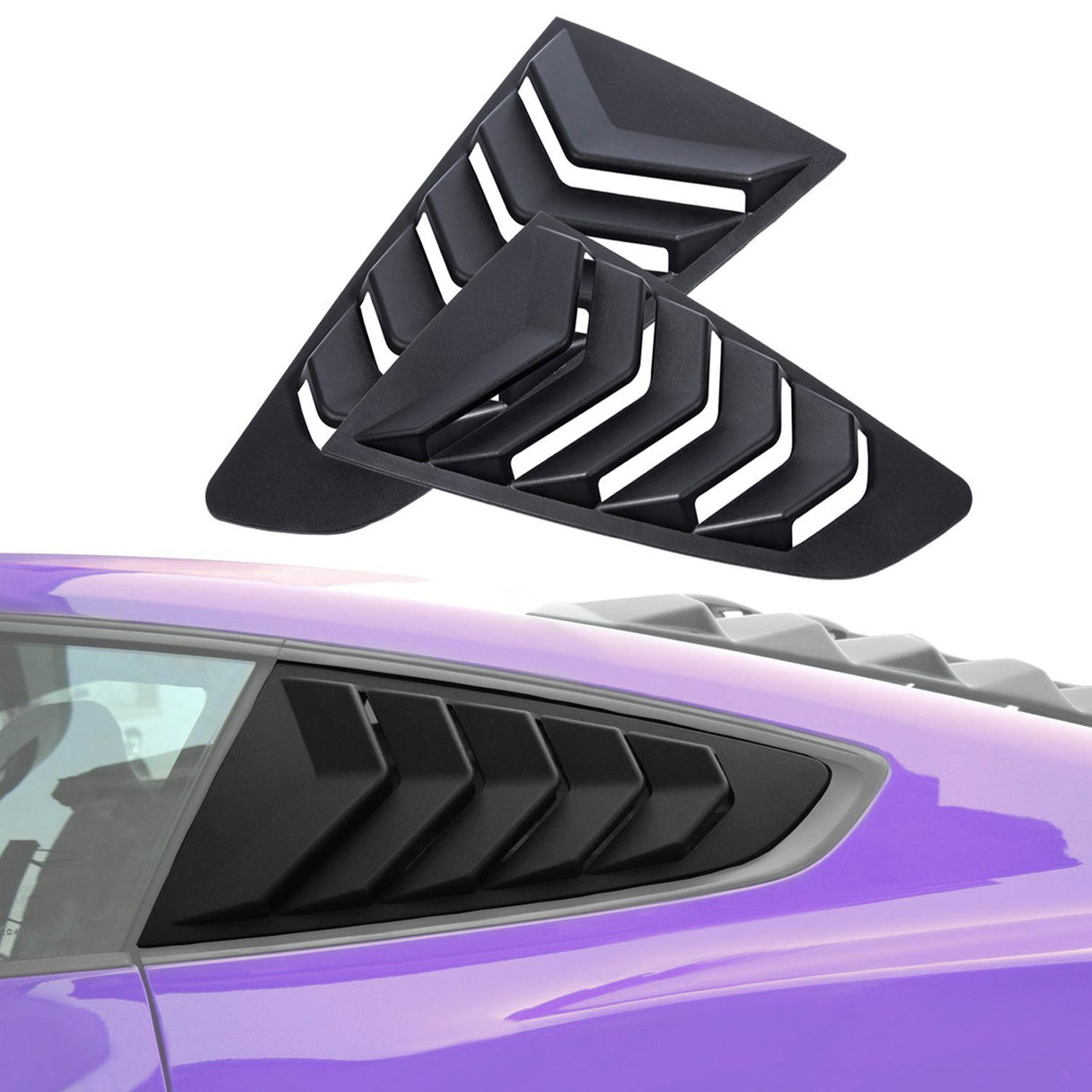 Mustang Window Louver Glossy Black 2016-2021 - ONECARWORLD