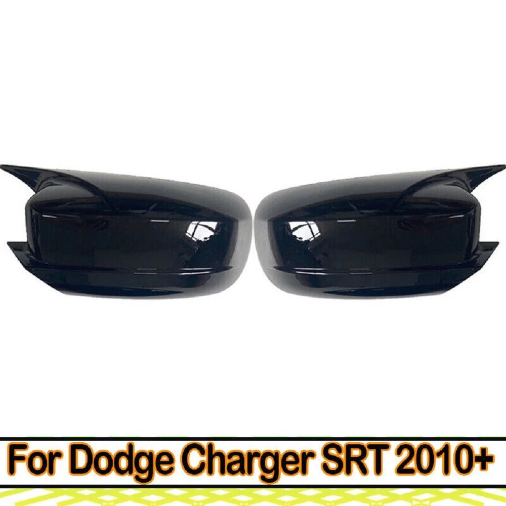 Dodge Charger SRT 2010-2023 1 Pair Rearview Mirror Covers Trim, Stick-on Side Door Mirror Covers, Glossy Black - ONECARWORLD