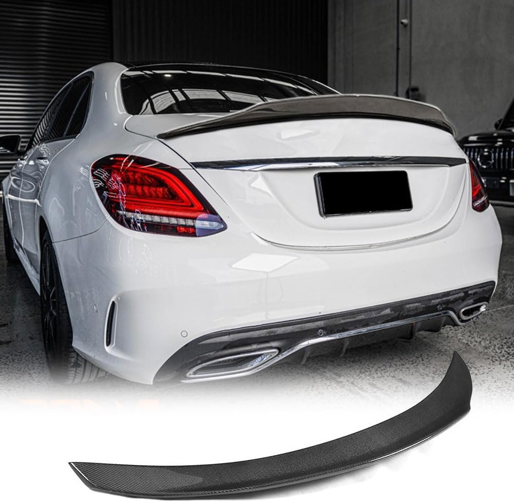 Mercedes Benz W205 C-Class 4-Door PSM Style Carbon Fiber Trunk Spoiler Wing For 2015-2020 Sedan Only