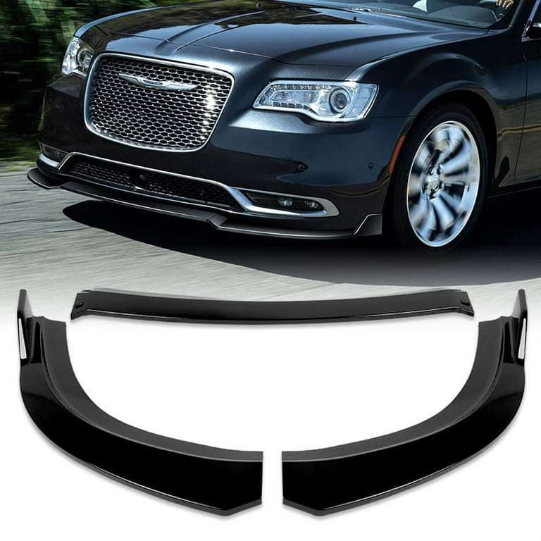 Front Lip for 2015-2023 Chrysler 300 300C 300S SRT Bumper,Gloss Black PP Bumper Spoiler Splitter 3pcs - ONECARWORLD