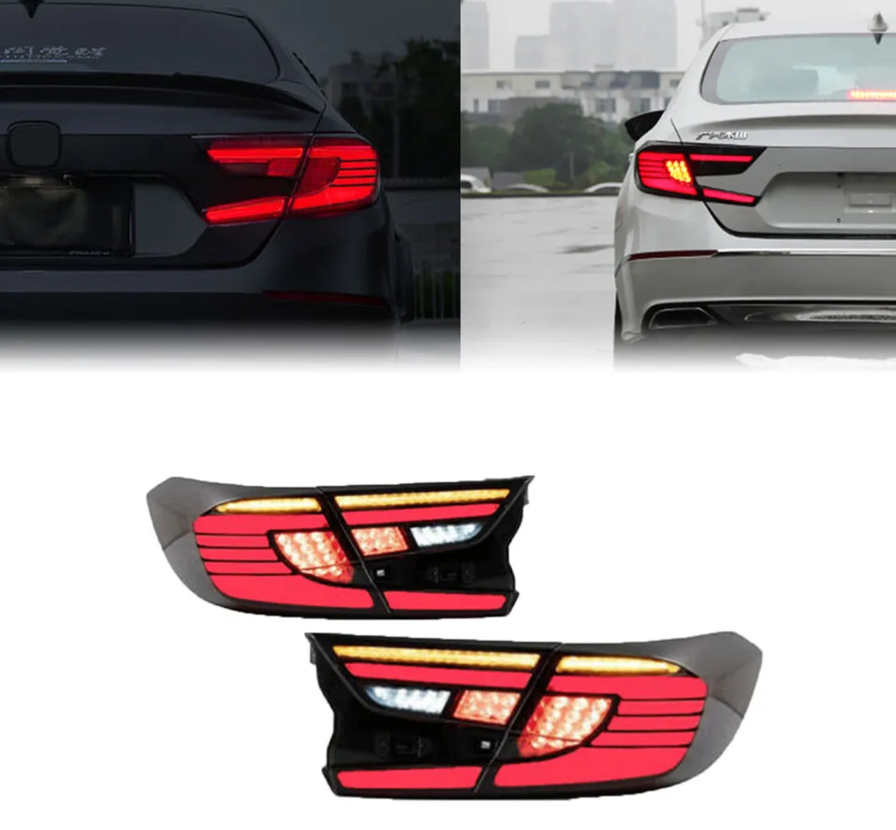 LED Tail Lamps Fit For 2018-2021 Honda Accord Dark Rear Light LED Dynamic Signal