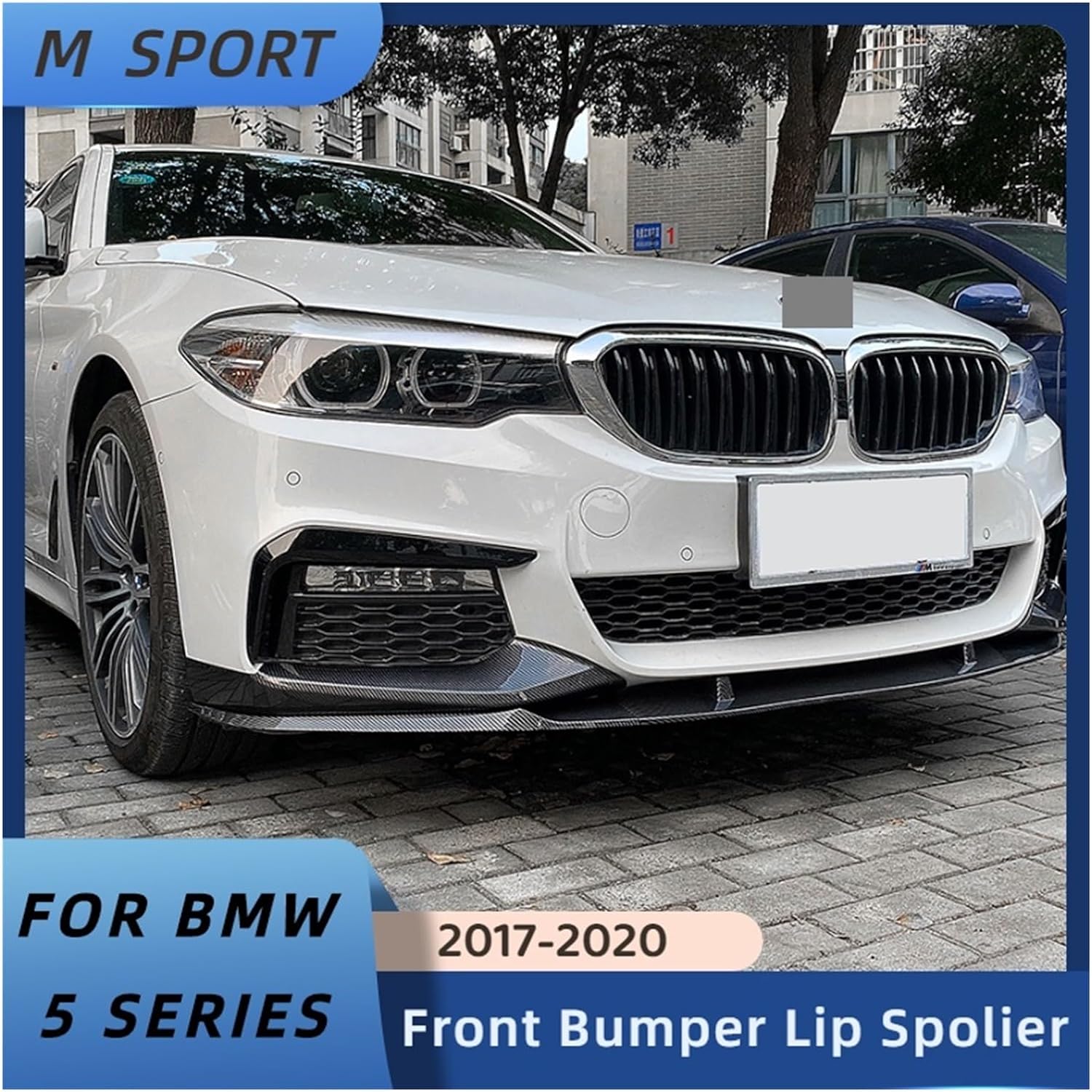 Front Lip For 2017-2020 BMW G30 5 Series M Performance Gloss Black ABS Bumper Spoiler Splitter 1PCS - ONECARWORLD