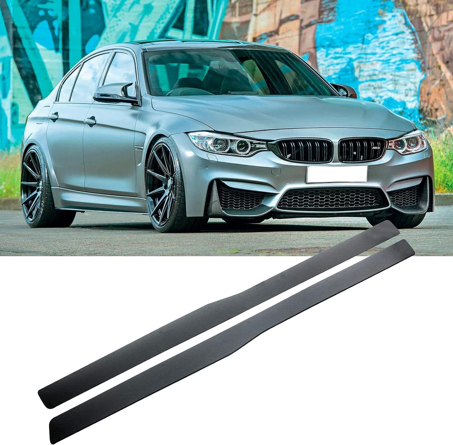 Side Skirts Fits for BMW F80 M3 F82/F83 M4 2015-2020, ABS Glossy Black Extension Rocker Panels - ONECARWORLD