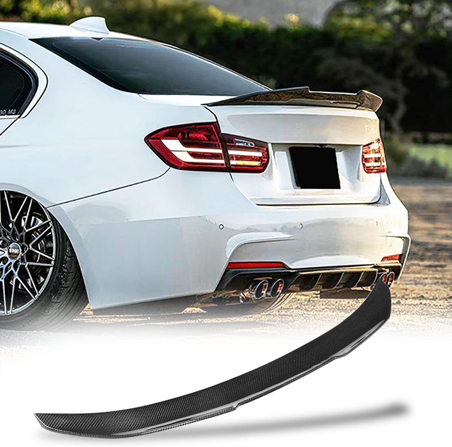 Trunk Spoiler for BMW 3 Series F30 2013-2018 & F80 M3 2014-2018 Rear Spoiler 328i 335i 320i 330i 340i 316i 318i. Rear Boot Lid Highkick Spoiler Wing Lip Glossy Black - ONECARWORLD