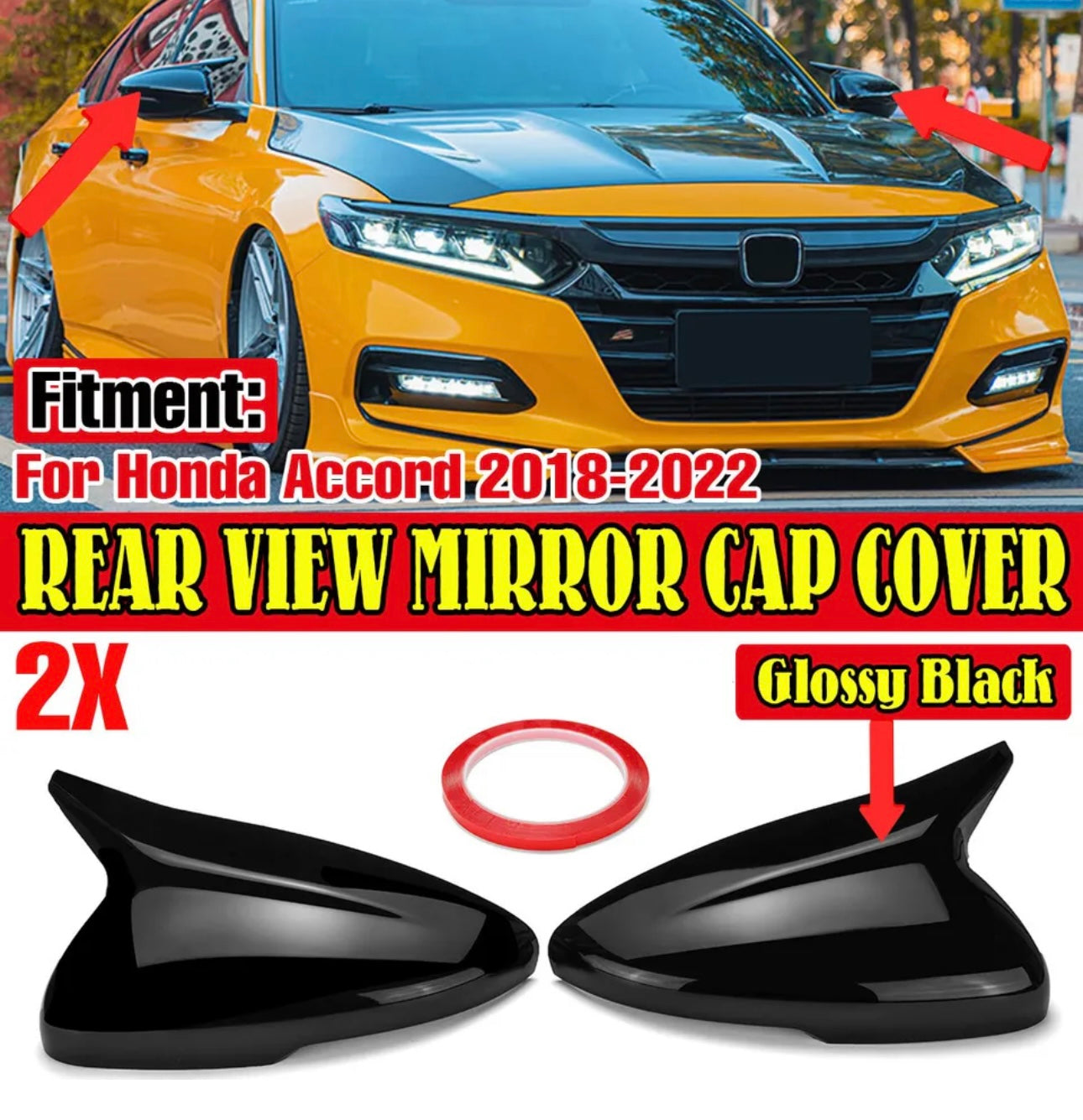 Batman side mirror cover body kits For Honda 10th Accord 2018-2020 - ONECARWORLD