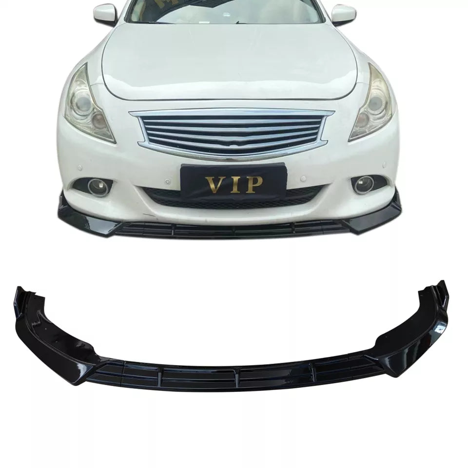 Front bumper lip for Infiniti G37 2010-2013 3-piece body kit Gloss Black - ONECARWORLD