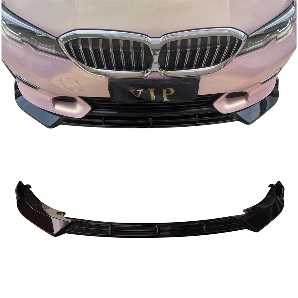 Front Bumper Lip for BMW G20 2019-2021 Normal version Gloss black - ONECARWORLD