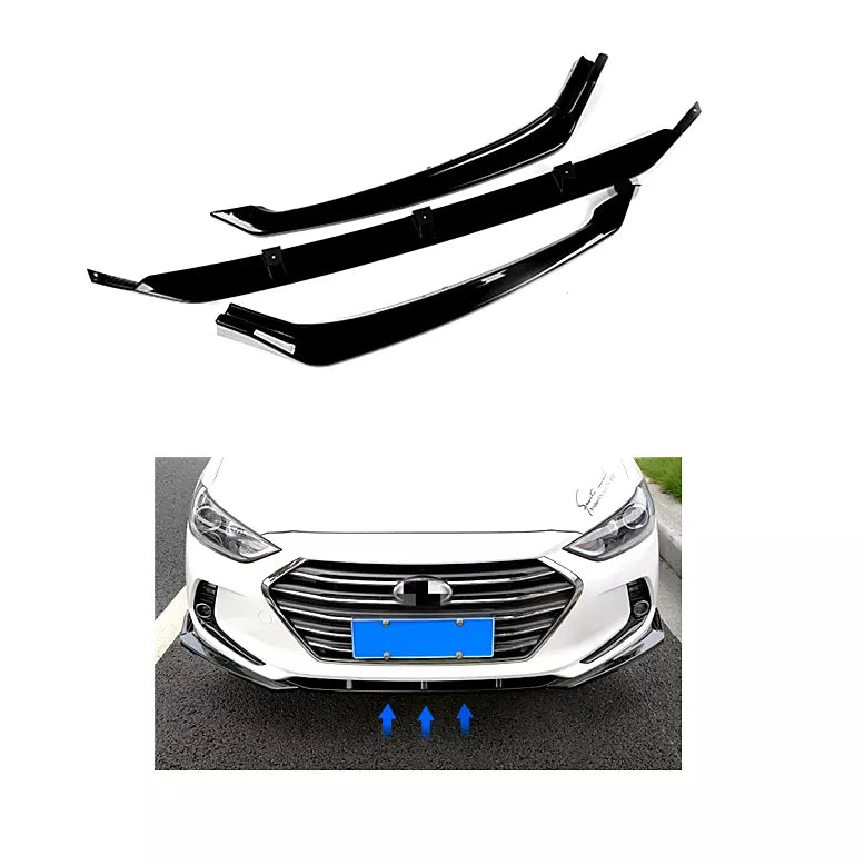 Front bumper lip Gloss black for Hyundai Elantra 2015-2018 - ONECARWORLD