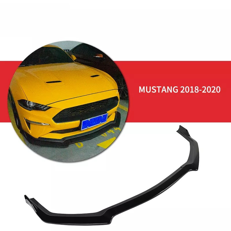 Ford Mustang 2015-2019 Glossy Black Front Bumper Lip Lower Spoiler Lip Protector - ONECARWORLD