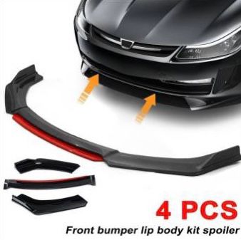 4 Piece Universal Car Front Bumper Lip Chin Body Kit For All Sedan