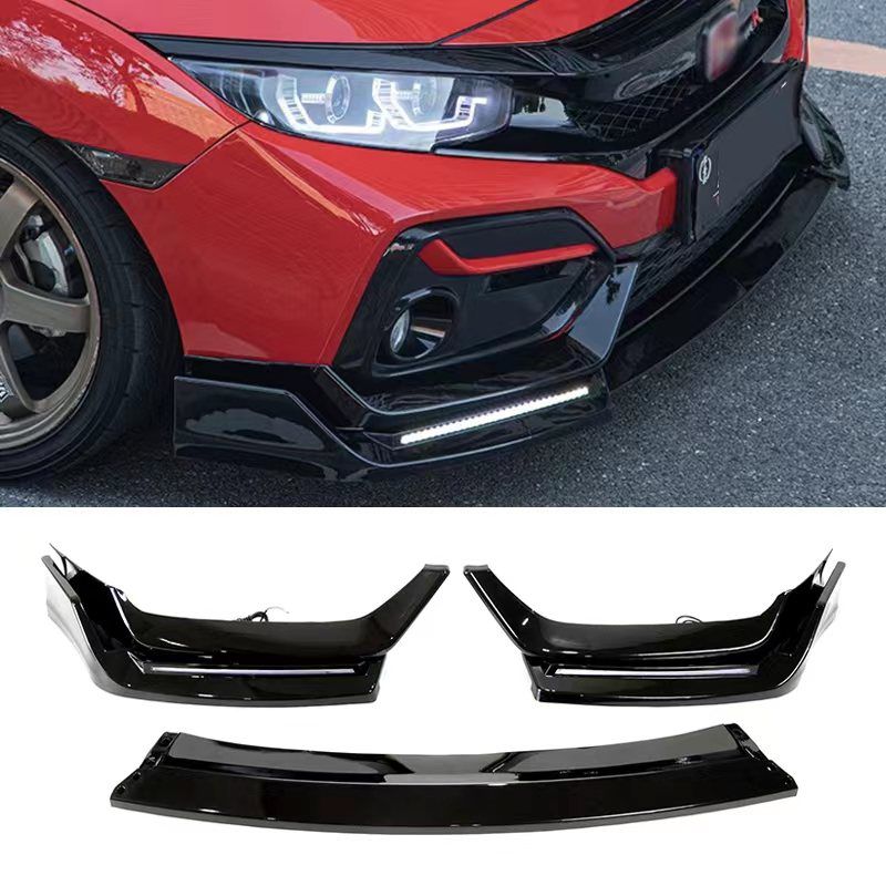 Honda Civic hatchback LED Front Bumper lip Spoiler 11th gen 2020-2022 Car body kit - ONECARWORLD