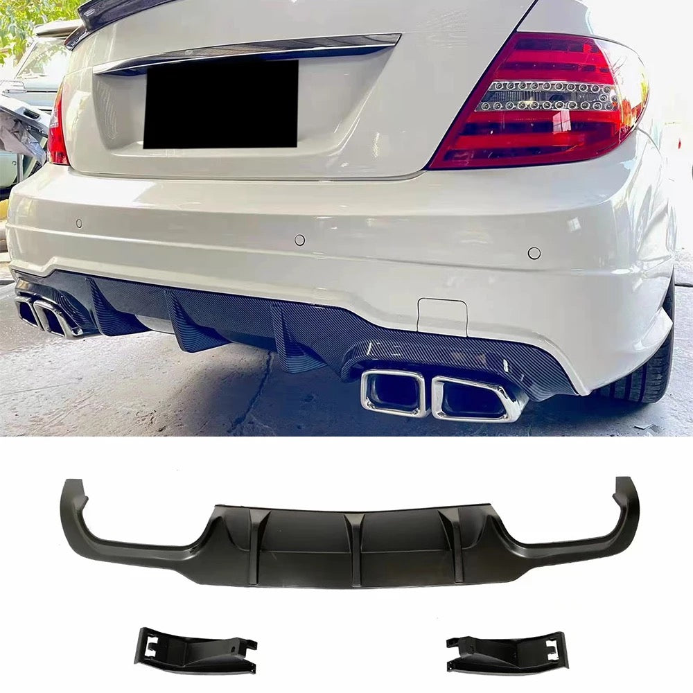 MERCEDES BENZ W204 2012-2014 AMG C63 STYLE REAR DIFFUSER - ONECARWORLD