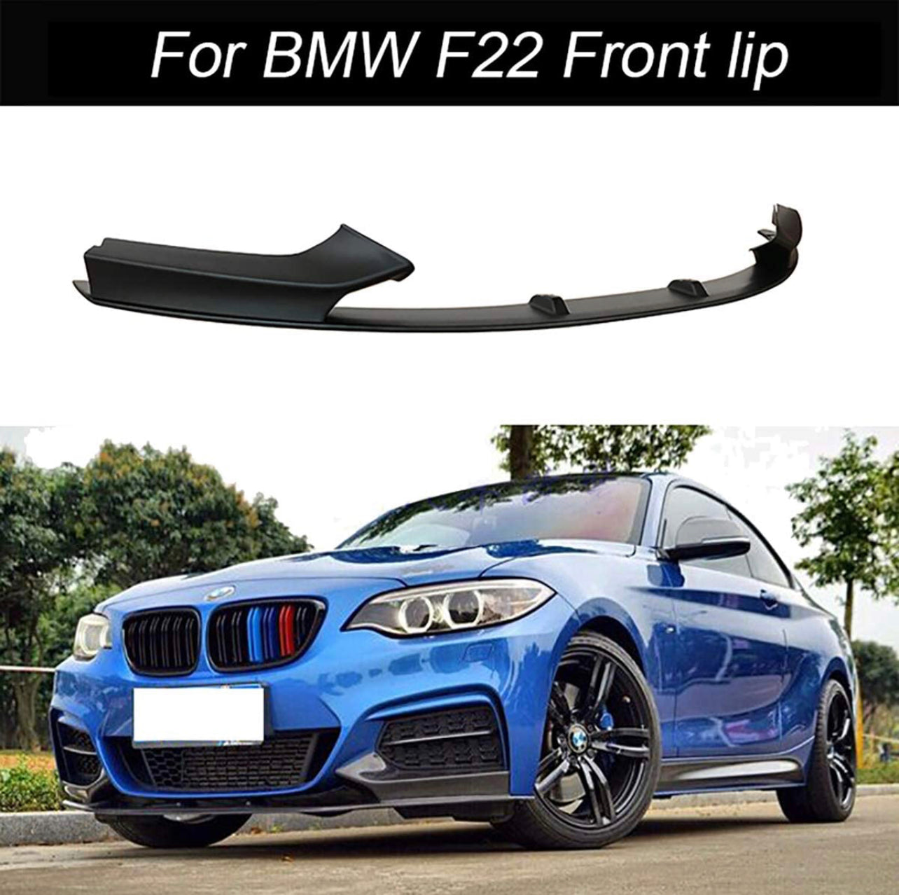 BMW F22 Front lip /Splitter For 2014-2020 2 Series M Sport Bumper Glossy Black. - ONECARWORLD