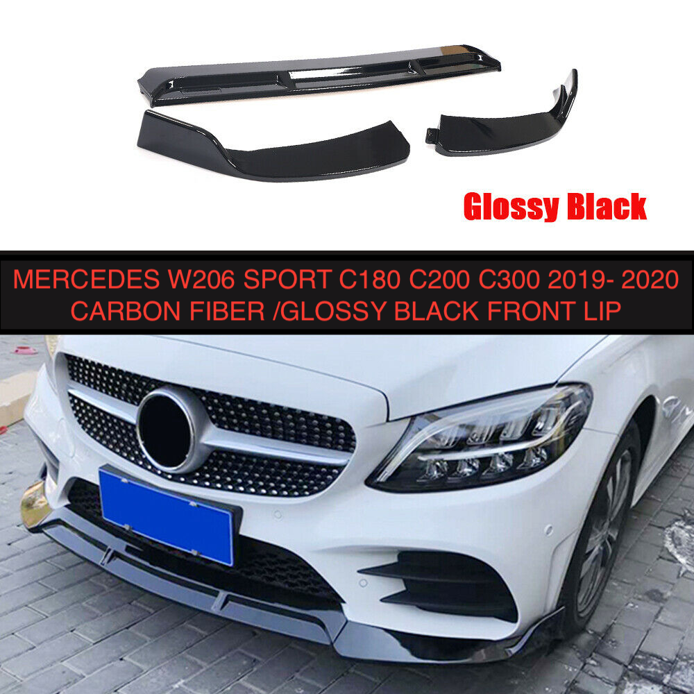 Font Bumper Lip Spoiler For W206 Sport C180 C200 C300 2019 2020 - ONECARWORLD